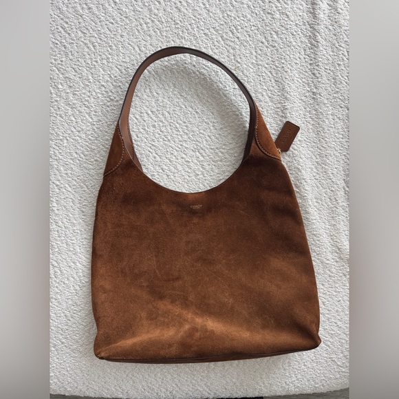 COACH Suede Brooklyn Shoulder Bag 39 in Warm Brown - Picture 9 of 13